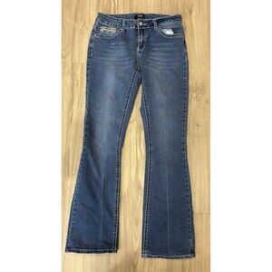 a.n.a  Blue Denim Bootcut Jeans Women's Size 8 Embellished Pockets Mid Rise